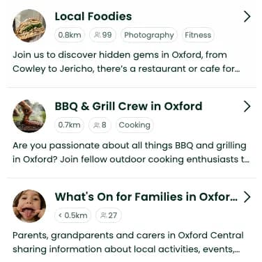 Discover groups and events nearby