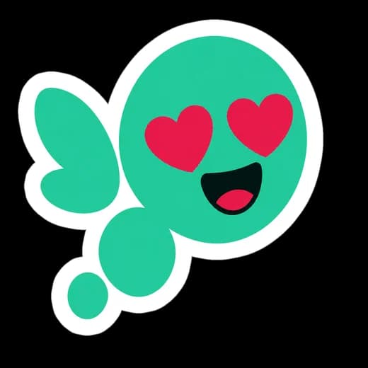 Neya mascot with love eyes